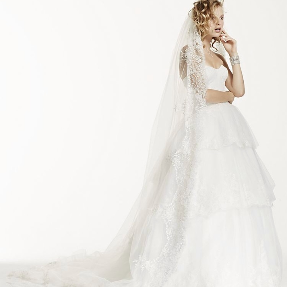 One tier ivory cathedral veil